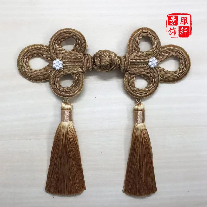 

Hotel Supplies Button 13.5cm Large Three-Leaf Beaded Tassel Plate Button for Hotel Chair Cover Special Large Three-Leaf