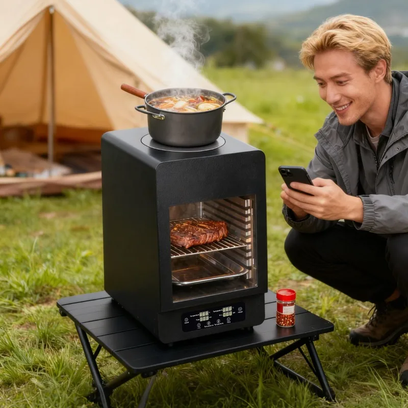 Manufacturer Electric Pizza Oven 800℃ Outdoor Portable Grill Countertop Dual Cooking Fast Heating Steak Bread Oven