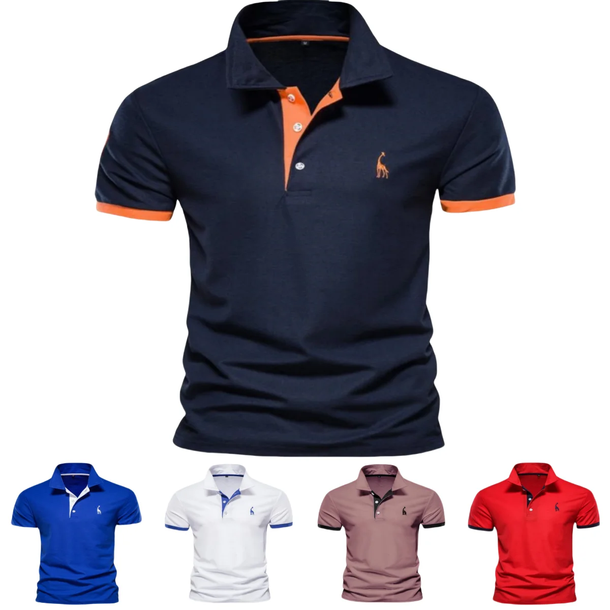 

Summer new lapel men's POLO shirt fashion casual breathable men's fawn embroidery, short-sleeved mesh lapel men's T-shirt 2025