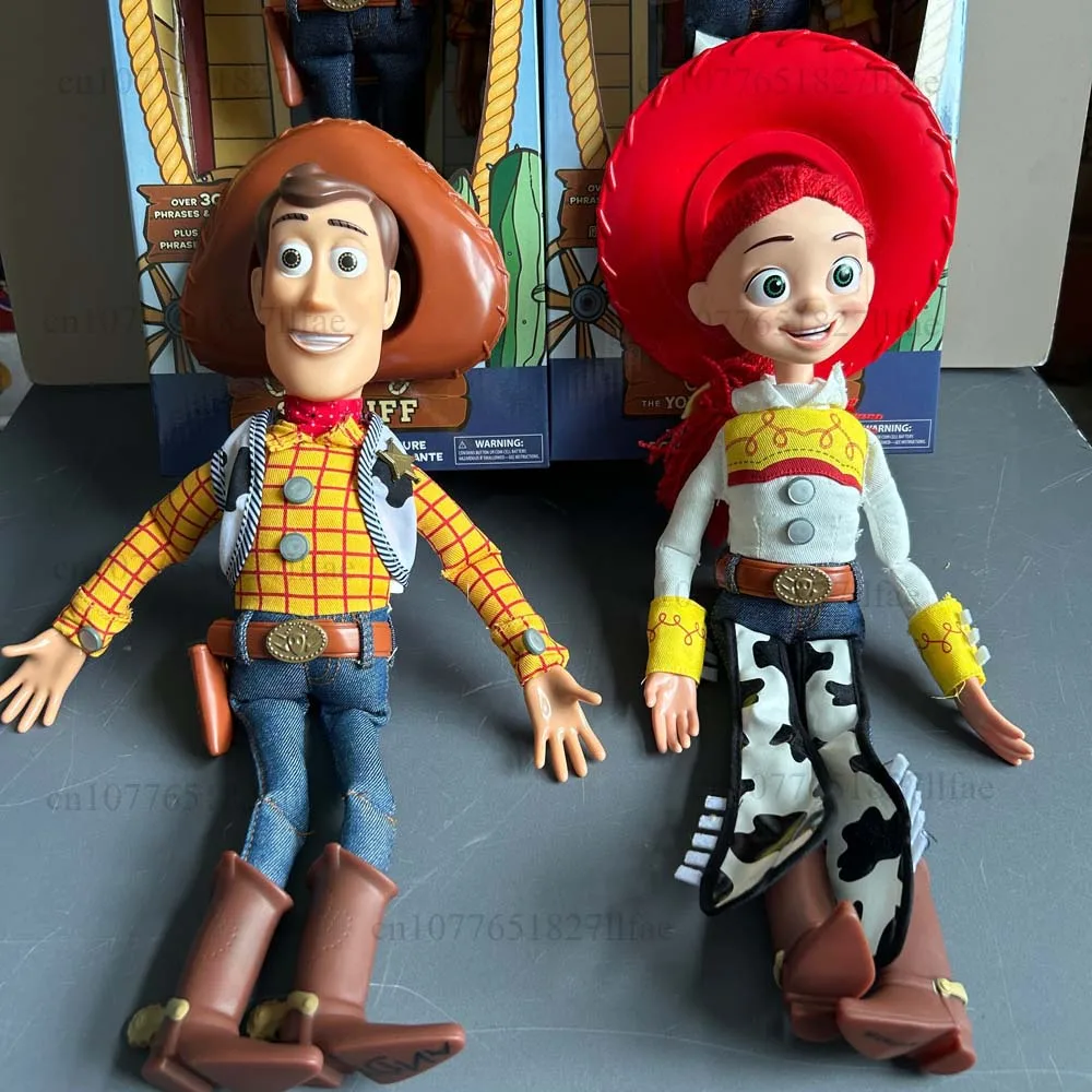 

Story 3 4 Talking Woody Jessie Action Figures Real Cloths Body Doll Sing Soft Action Figure Model Toys Voice Doll Desk Ornament