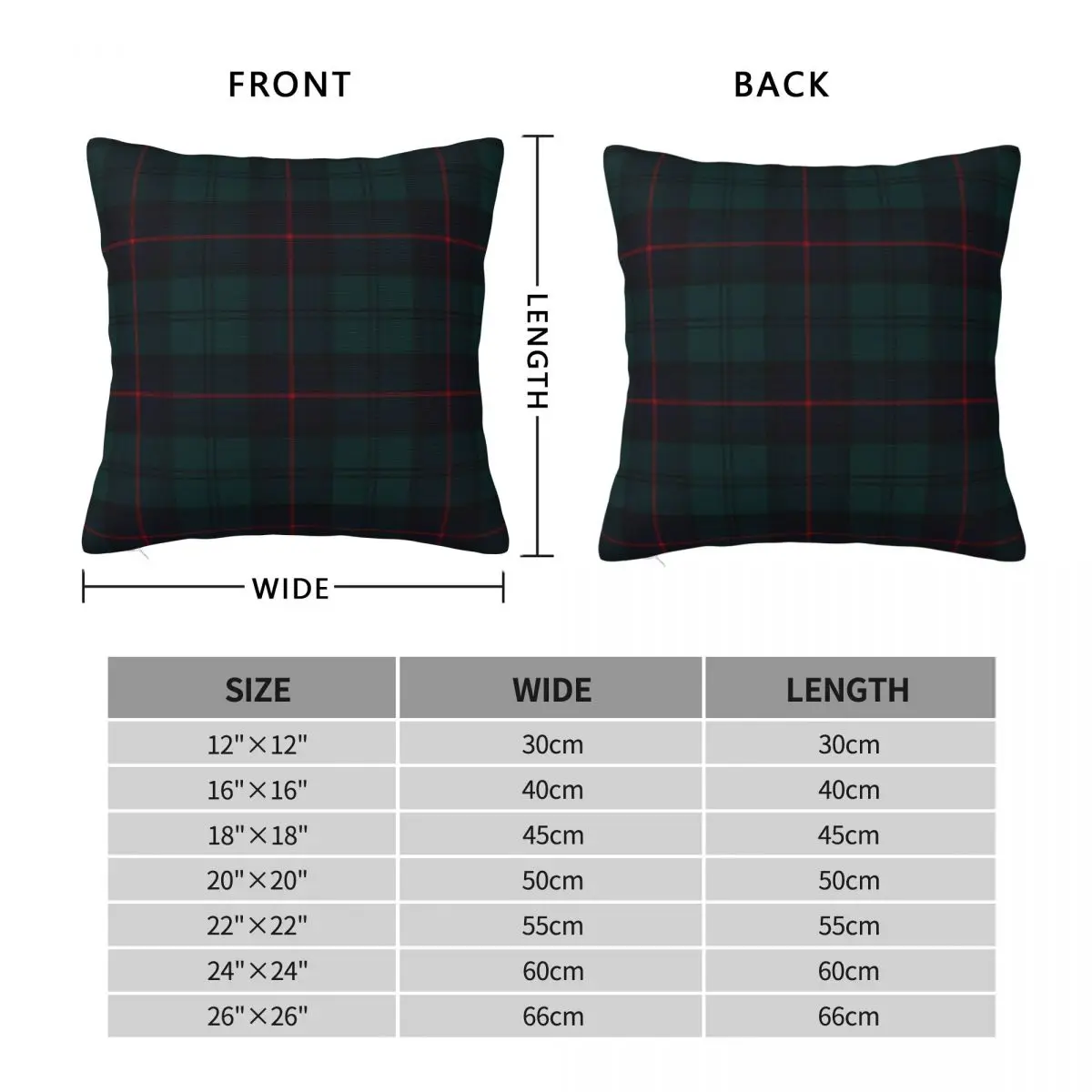 Armstrong Scottish Tartan Square Pillowcase Polyester Linen Velvet Creative Zip Decorative Bed Cushion Cover 18