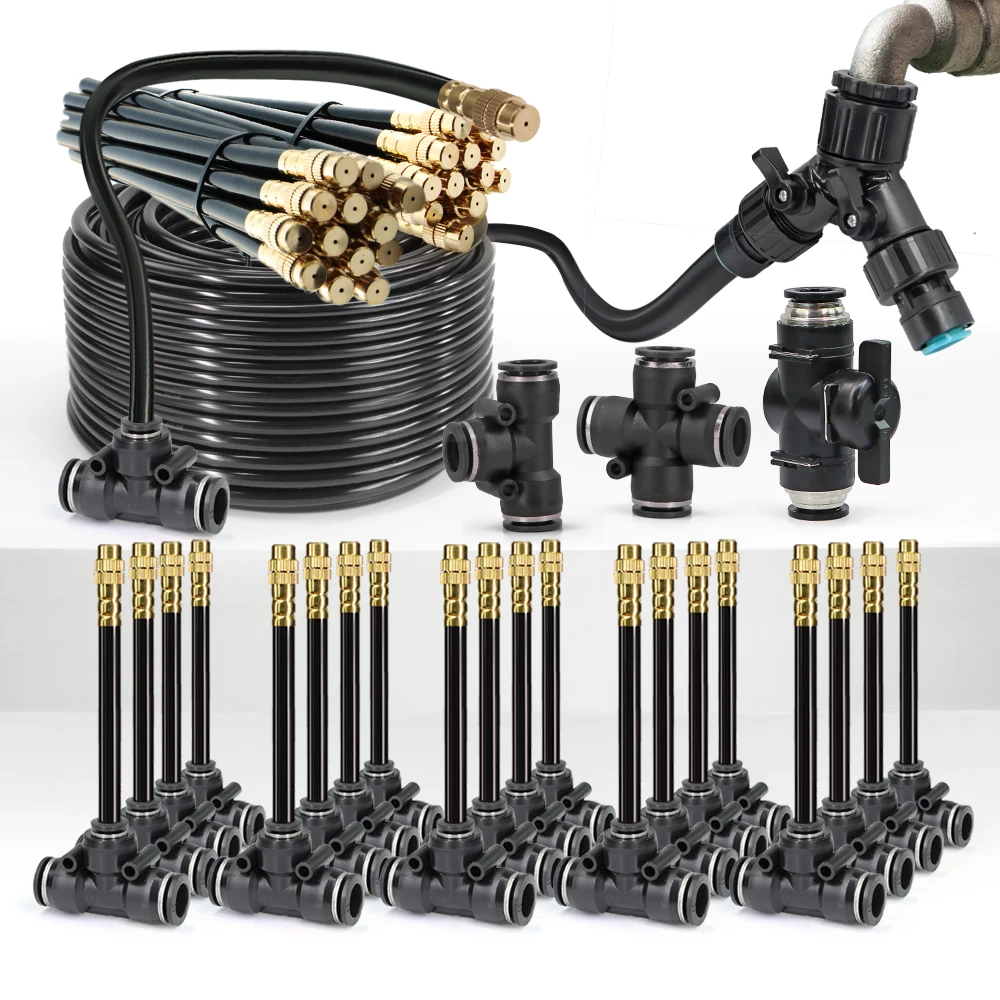 

Гибкий быстроразъемный разъем 3/8 дюйма 360° ° Латунный набор для орошения с вращающейся регулировкой, автоматическая система охлаждения и полива с распылением