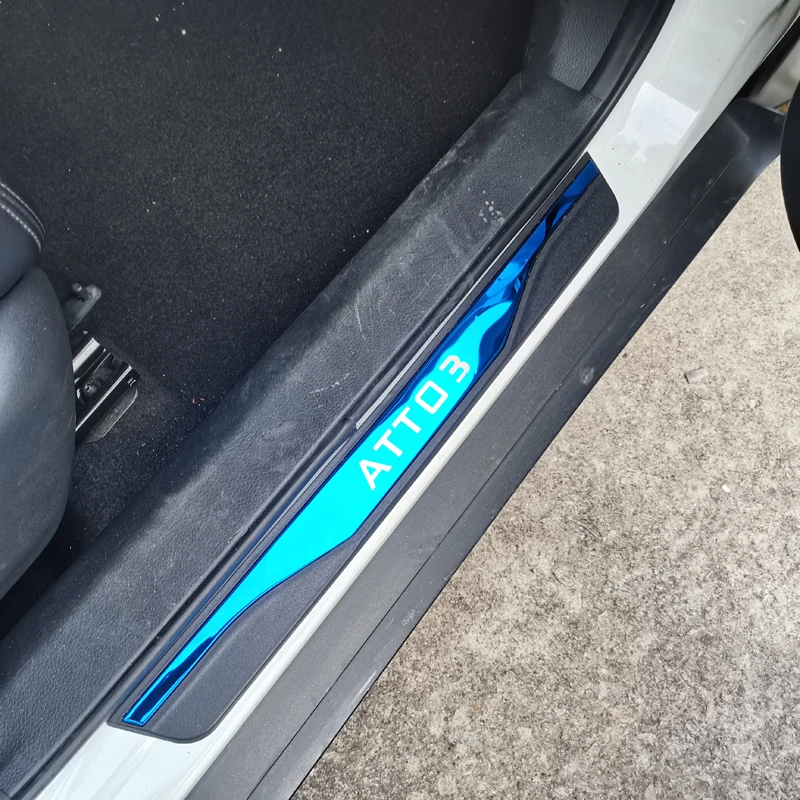 

Защитная накладка на порог автомобиля для BYD Atto3 2024 2023, полоса педали, автоматическая накладка на порог, аксессуары для стайлинга из нержавеющей стали