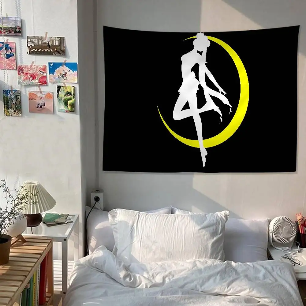 Sailor Moon Character Collage Wall Tapestry - Magical Girl Art, Whimsical Room Decor for Classic Anime & Cute Aesthetic Fans