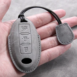Leather Car Key Cover Case for Infiniti Q50L QX50 QX60 QX55 Q70 Q70L Q30 QX30 QX70 ESQ XQ80 XQ60 Q60S for Nissan Car Keyring