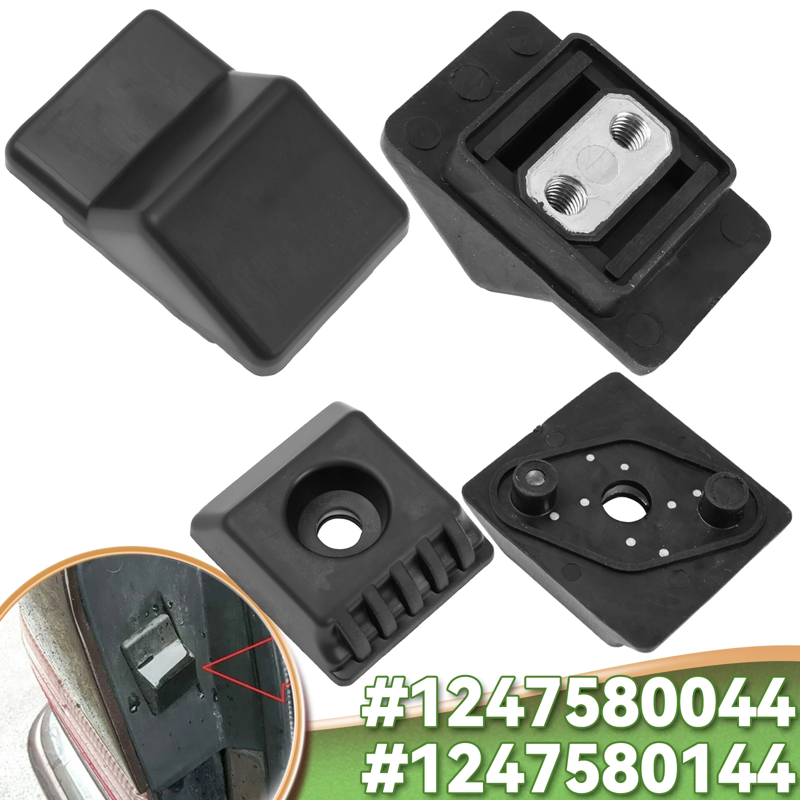 4x For Mercedes-Benz W124 A124 C124 S124 1247580044 1247580144 A1247580044 A1247580144 Car Rear Trunk Stop Buffers Tailgate Kit