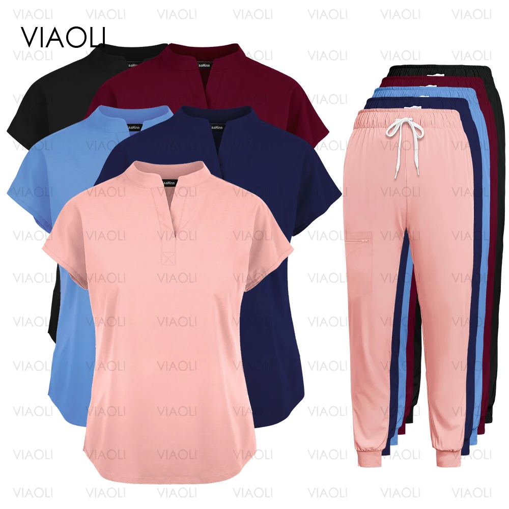 Divise chirurgiche cliniche di moda scrub medici uniformi set abbigliamento da lavoro ospedaliero per donna accessori per infermiere abbigliamento da lavoro dentale