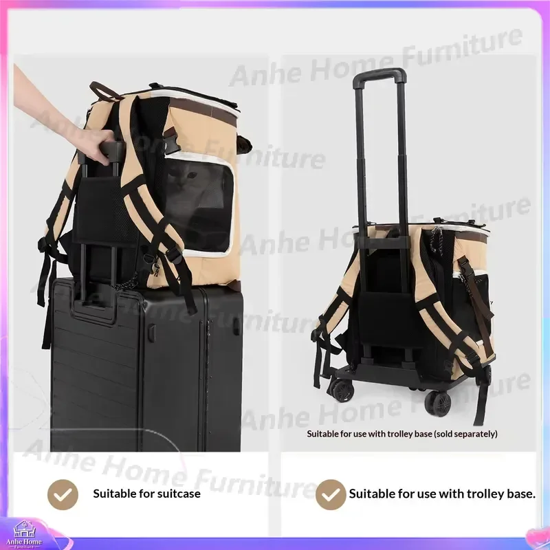 Foldable Expandable Pet Carrier Backpack Large Capacity Breathable Dog Cat Travel Bag Portable Spacious Stable Support