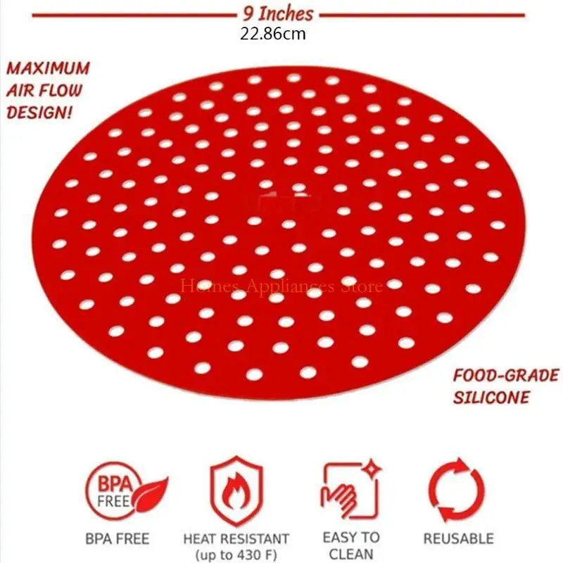 D0AB Air Fryer Papers Round Square 8.5in/9in Silicone Mat