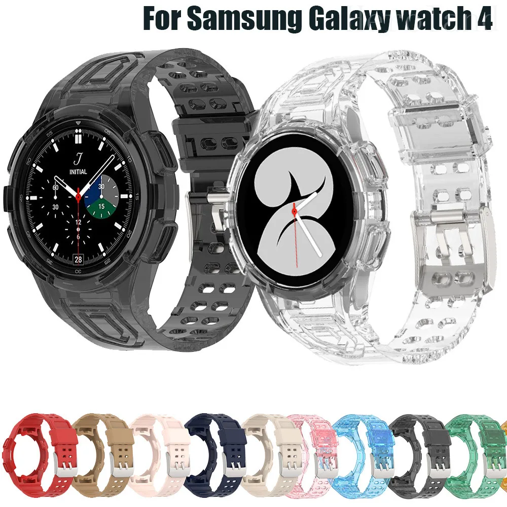 Strap For Samsung Galaxy Watch 4 44mm 40MM watch4 Classic 46mm Smart Wristband 20mm WatchBand Silicone Bracelet Transparent