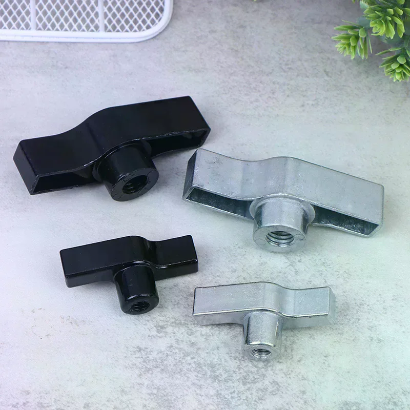 1Pc Wing Nut Truss Clamp Handle Parts Galvanized Aluminum M8 M12 Handle Black Gray Nut Knob T-nut For Light Hook