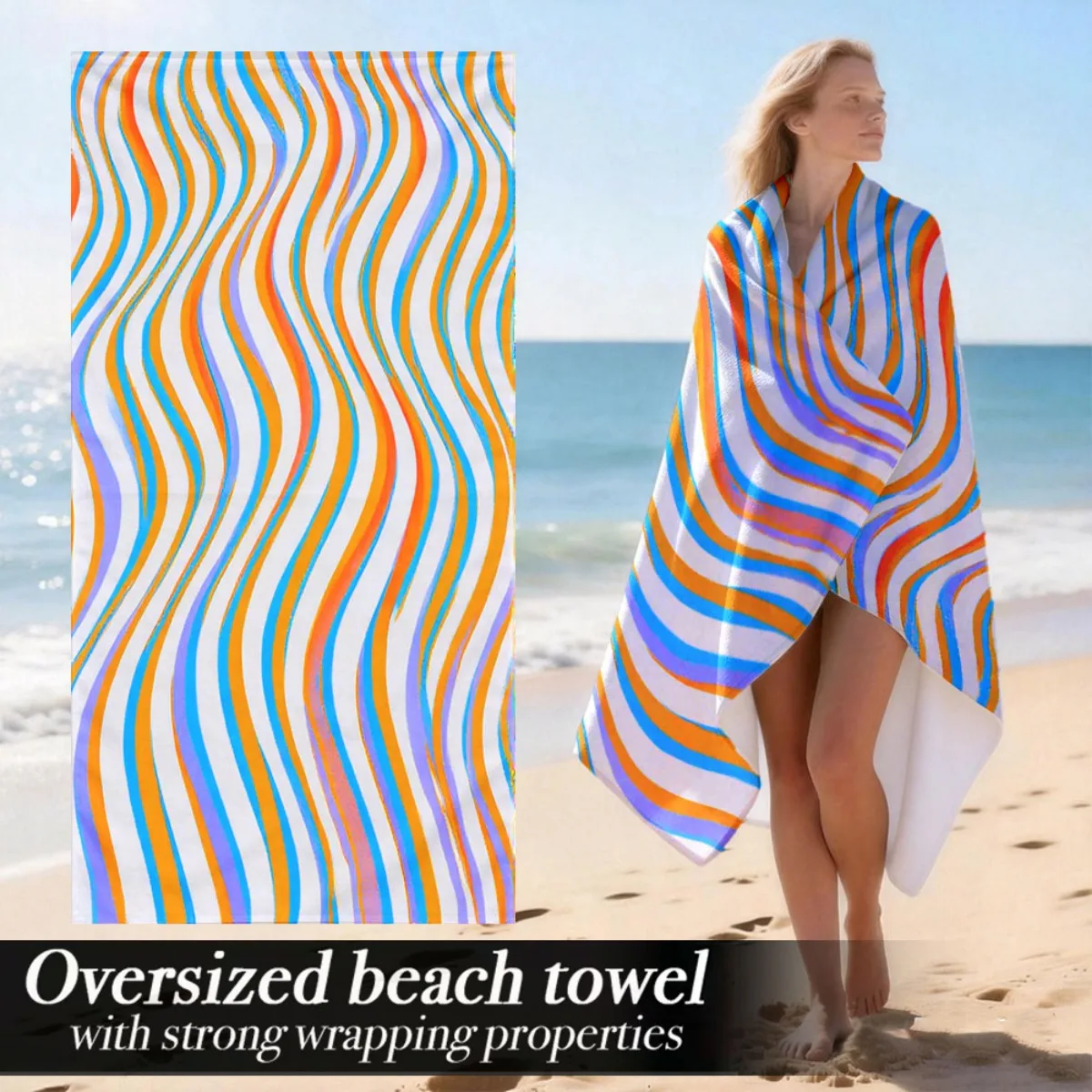 Luxury Oversized Beach Towel | Soft Lightweight Plush Absorbent Microfiber Towel With Strong Wrapping Properties | Suitable For