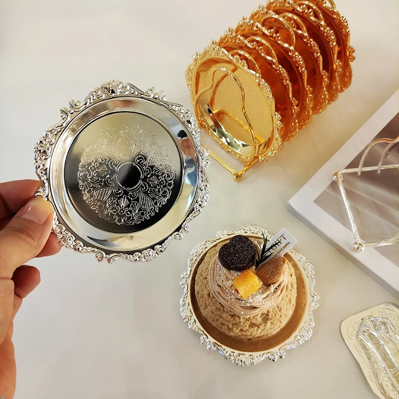 

Набор из 6 элегантных мини-тарелок для десертов, кексов и мини-пирожных с подставками-подставками под бокалы, кухонная утварь, декор для свадеб и вечеринок