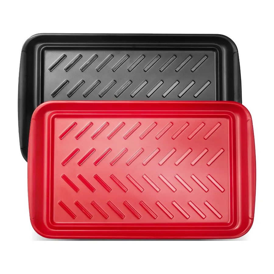 

Plastic Serving Trays 17x10.35 Inch AntiSlip Eating Food Trays 2Pack