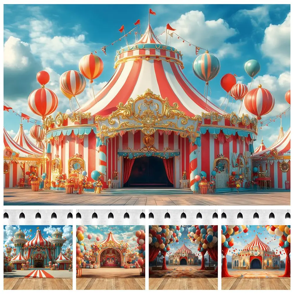 

Circus Backdrop Photography Newborn Baby Shower Kids Birthday Party Clown Show Event Ceremony Decor Photo Background Photostudio