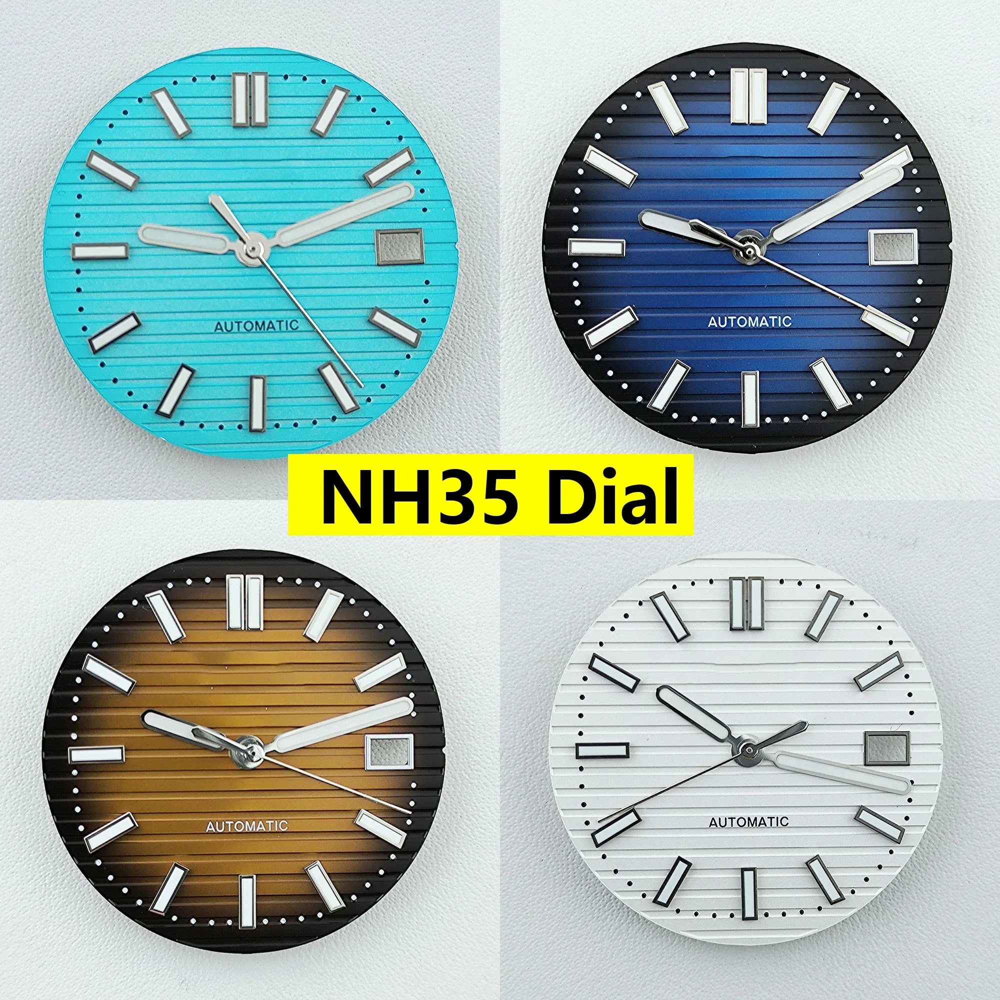 30.5mm NH35 Dial Green Luminous S Dial Watch Face for Nautilus NH35 Mechanical Movement Watch Accessories Repair Tools