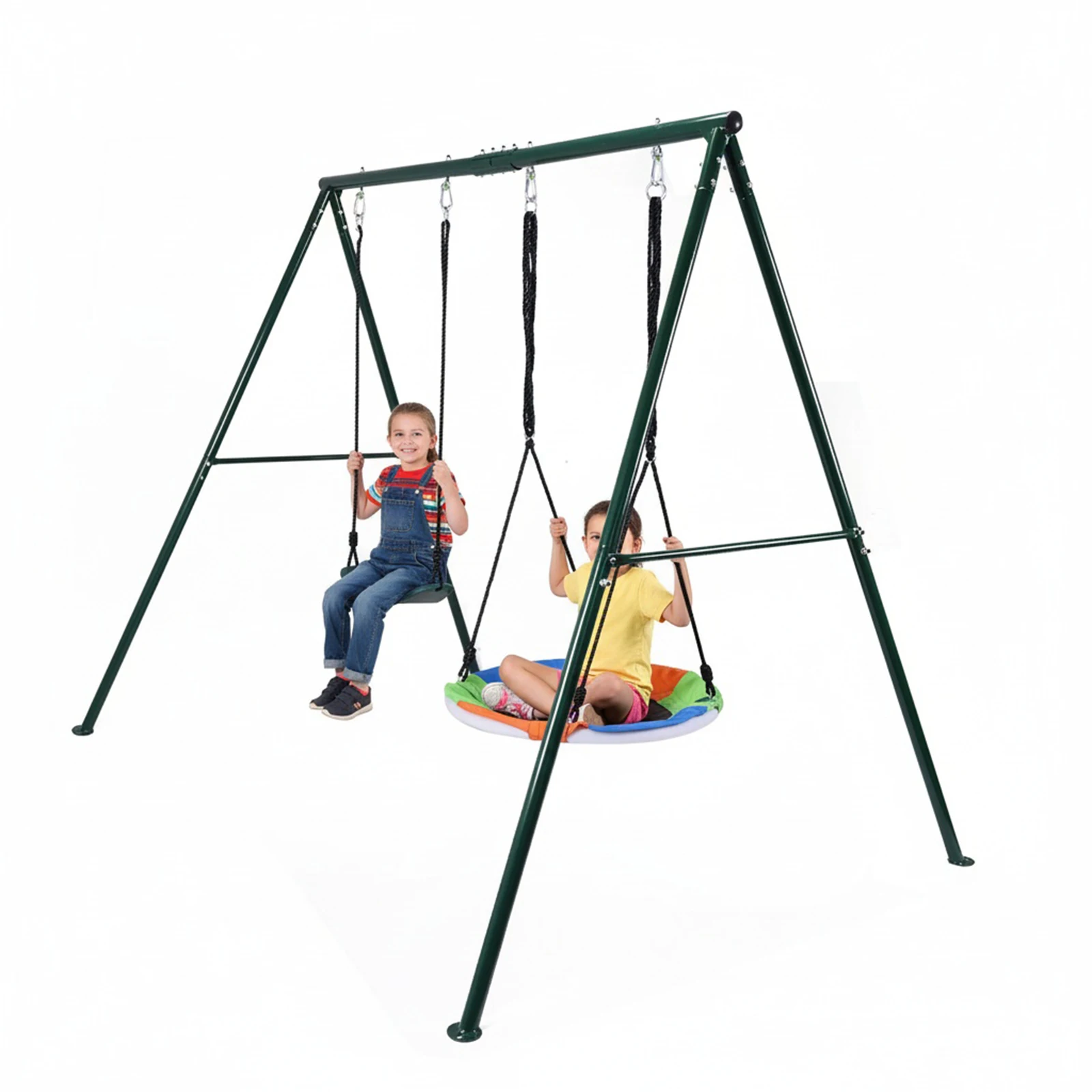 Outdoor Swing Stand Rust Proof Metal Hammock Stand Wear Resist Heavy Duty Playground Frame for Universal Swing Soft Board Swing