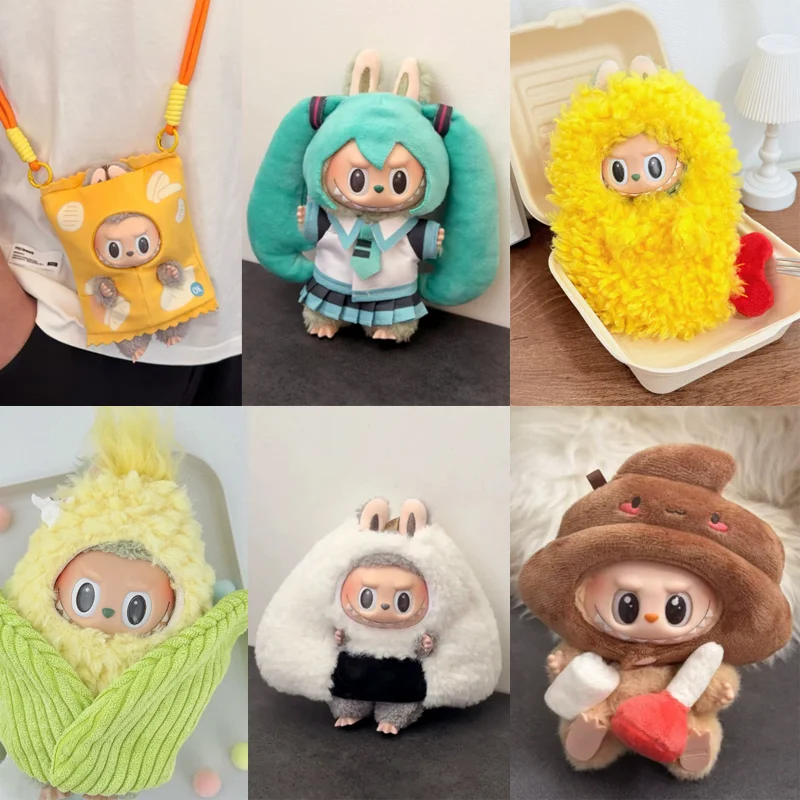 

For Labubu Clothes Wacky Mart Cotton Doll Clothes Regular Body Labubu Fried Shrimp Doll Outfit Set Handmade Customized Toy Gifts