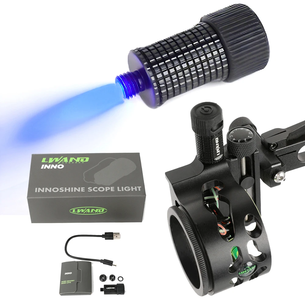 

Archery Rechargeable Sight Light Universal Adjust 3 Levels Archery Compound Bow Hunting 3 Gear LED Screwed-Fitting 6/9/11mm