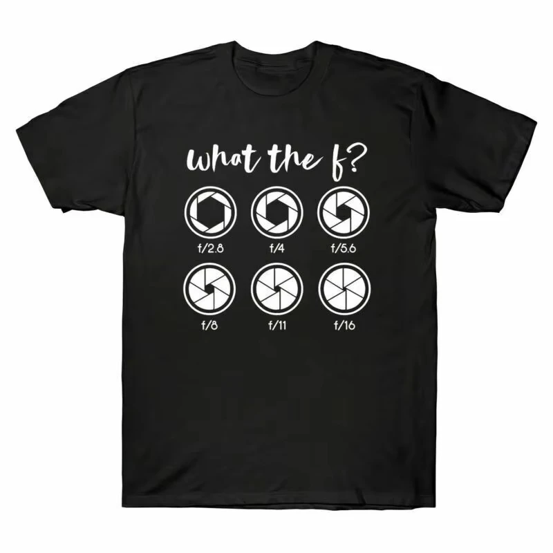 Aperture Photographer Camera Fun Graphic T‑shirt Unisex Vintage Washed Cotton Short Sleeve Birthday Gift Casual Streetwear Tops