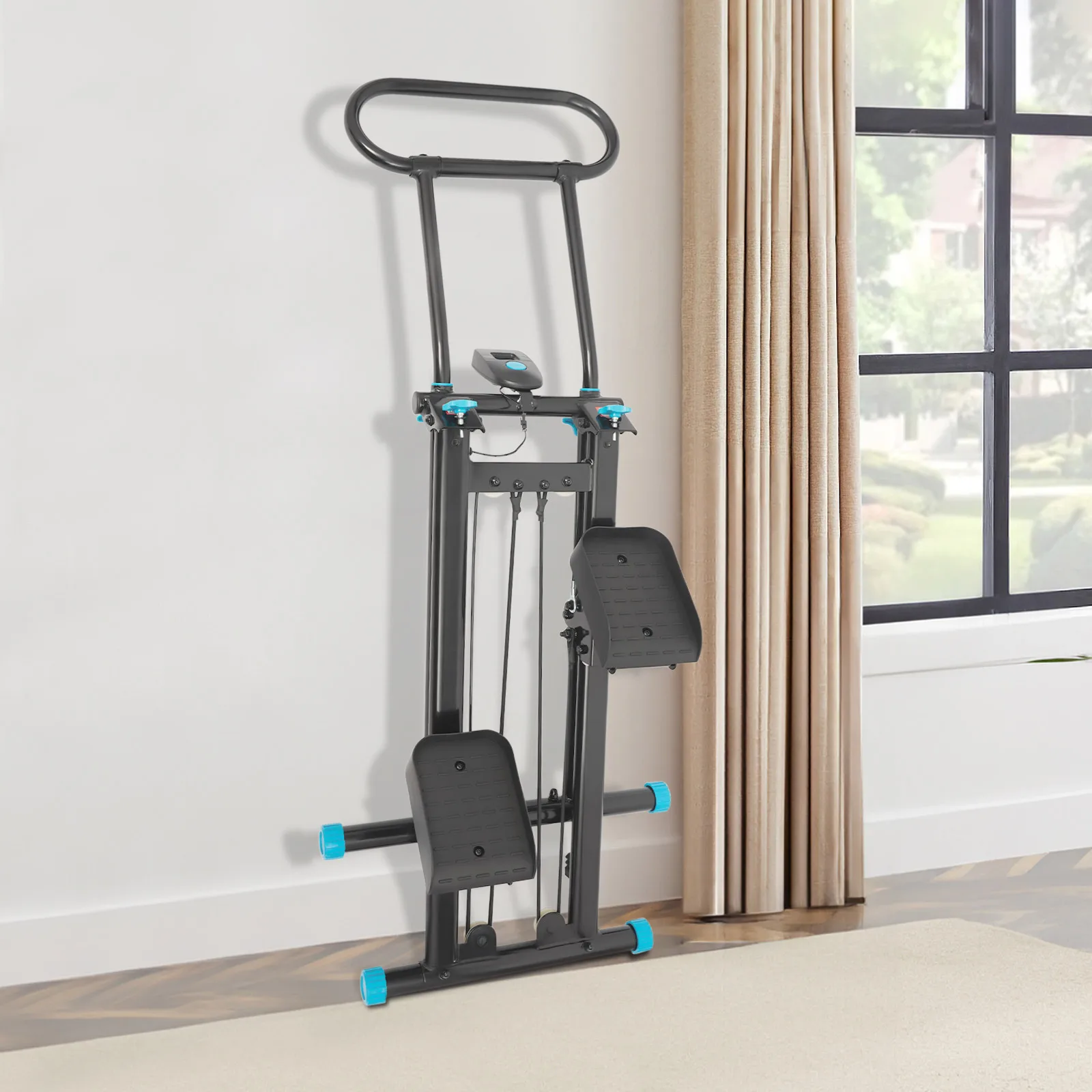 

NEW Vertical Stair Climber, Foldable Stair Stepper Machine W/ LCD Screen& Adjustable Handlebar, for Home Gym Exercise