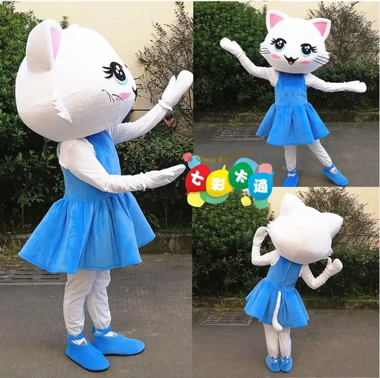 

Adult Cat Girl Mascot Costume Christmas Cats Fancy Dress Halloween Christmas Mascot Costume