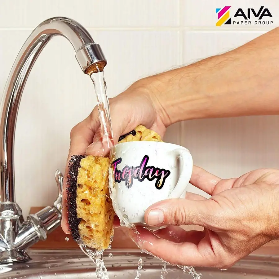 ورق لاصق فينيل للطابعة النافثة للحبر أبيض غير لامع 100 ورقة ذاتية اللصق ورق لاصق مقاوم للماء حجم الحروف القياسية 8.5x11