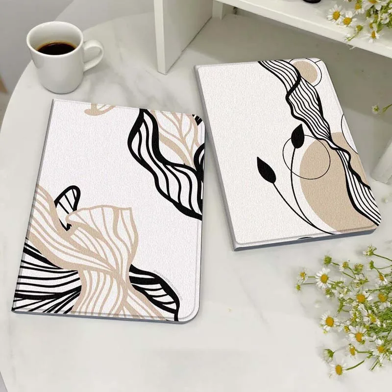 

Minimalist Plant Line Pattern For Huawei MediaPad MatePad M5 M6 11 12 X SE T10 T10s 2 C5e T5 Pro Lite Air 11.5 Inch Tablet Case