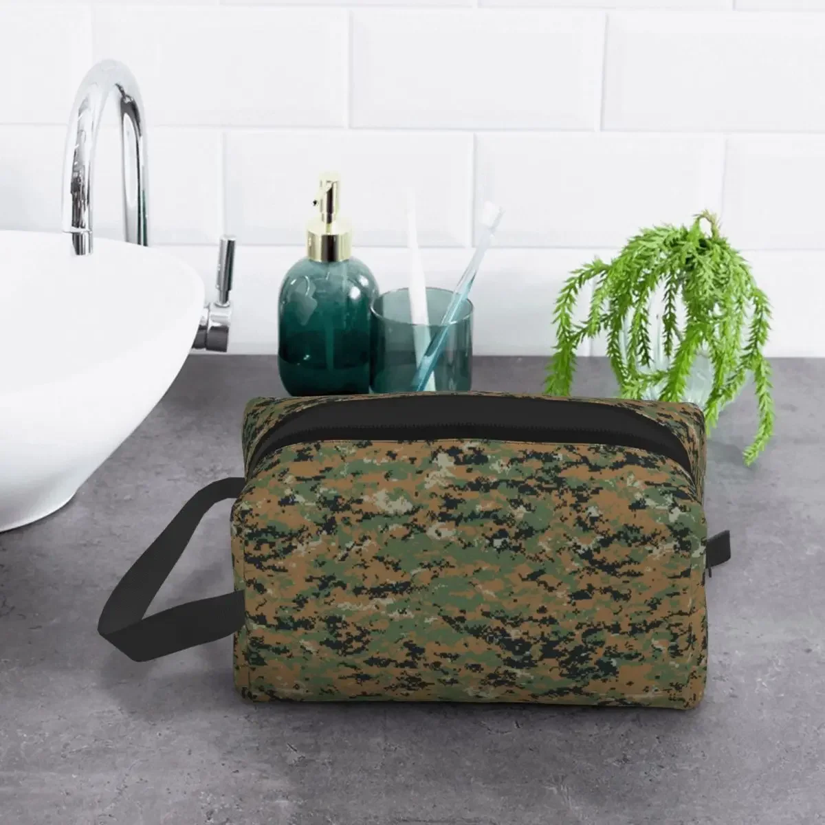 Marpat Military Army Camo Makeup Bag for Women Travel Cosmetic Organizer Fashion Woodland Camouflage Storage Toiletry Bags