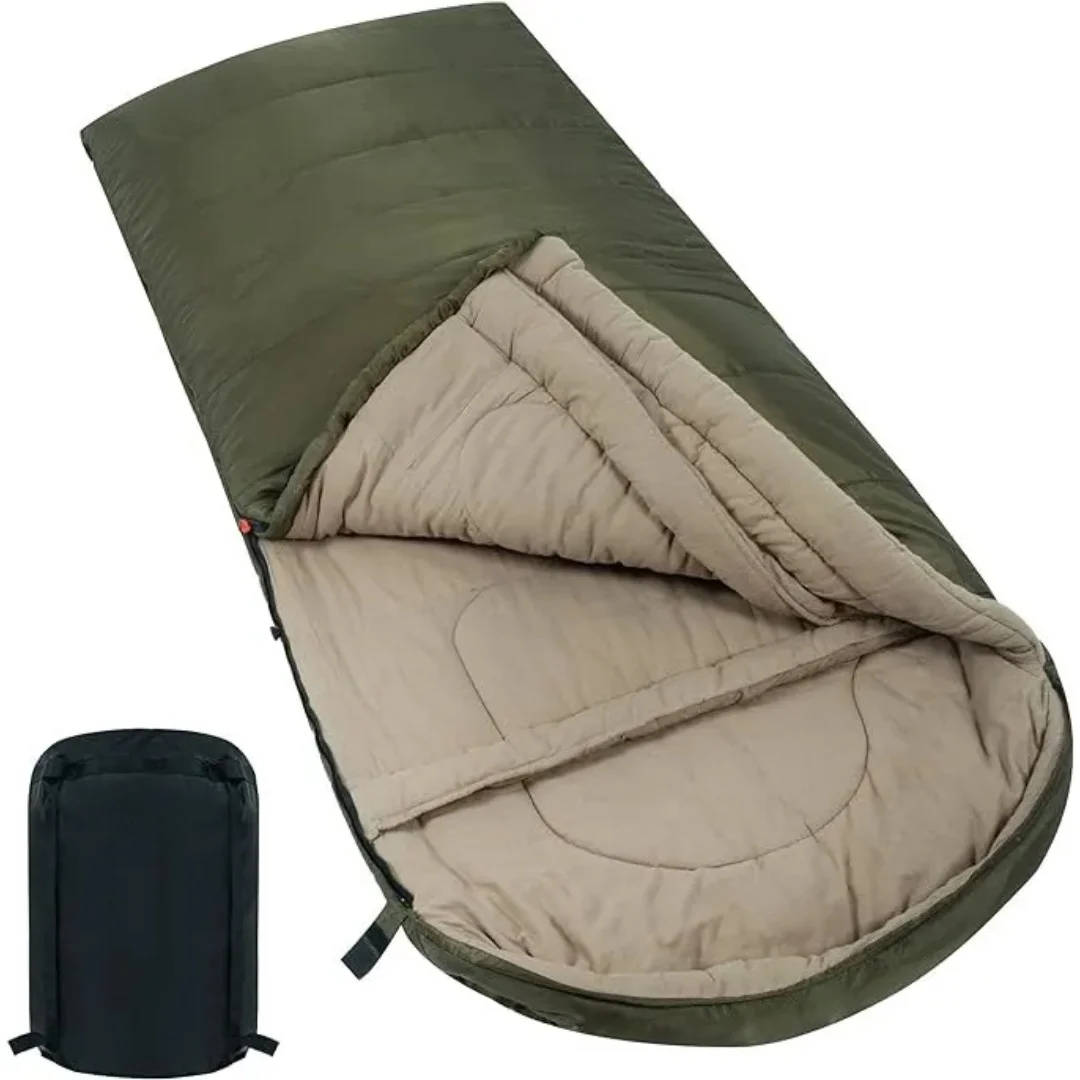 ！@XXL Cotton Flannel Sleeping Bag for Adults Comfortable Lightweight 4 Seasons Envelope Pillow Big Tall Ready for Winter Cold