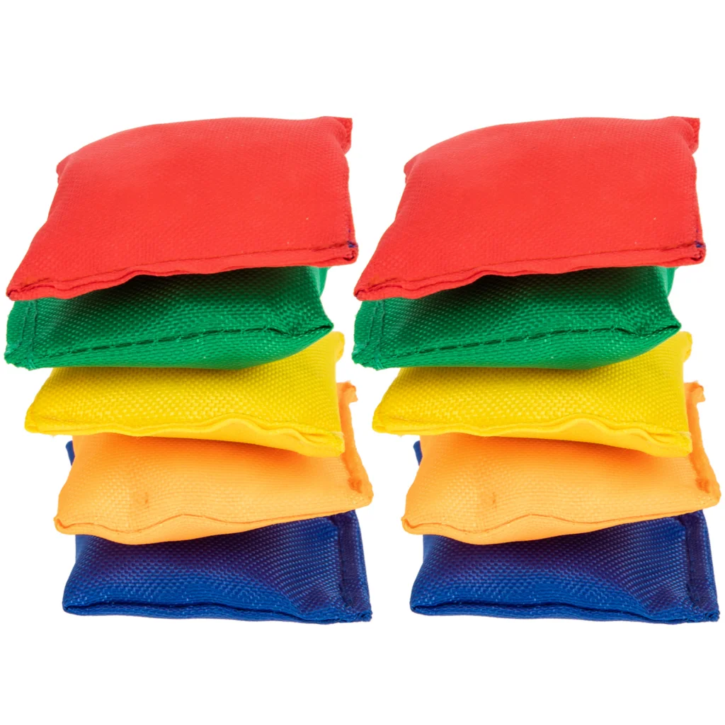 Mini sac de sable coloré pour enfants, portable, grill, jouet de lancer, jouet coule pour enfants, jeu amusant, sports de plein air, jeu de famille, 10 pièces