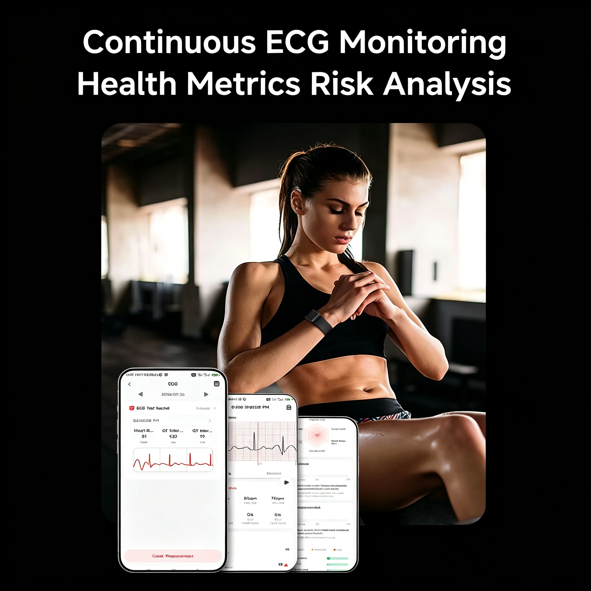 New ECG Fitness Tracker Smart Band Heart Rate SpO2 Pressure Uric Acid Blood Lipid Health Smart Bracelet Waterproof Sport Modes