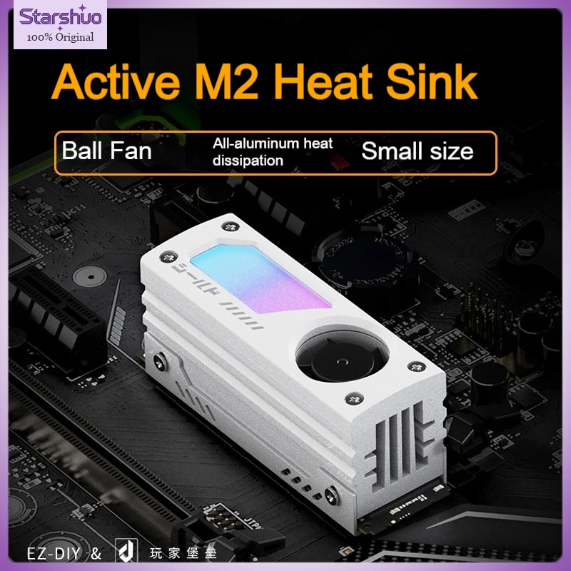 

UPHERE M.2 SSD Cooler Aluminum Alloy Heatsink Active Cooling mini Ball Bearing Fan