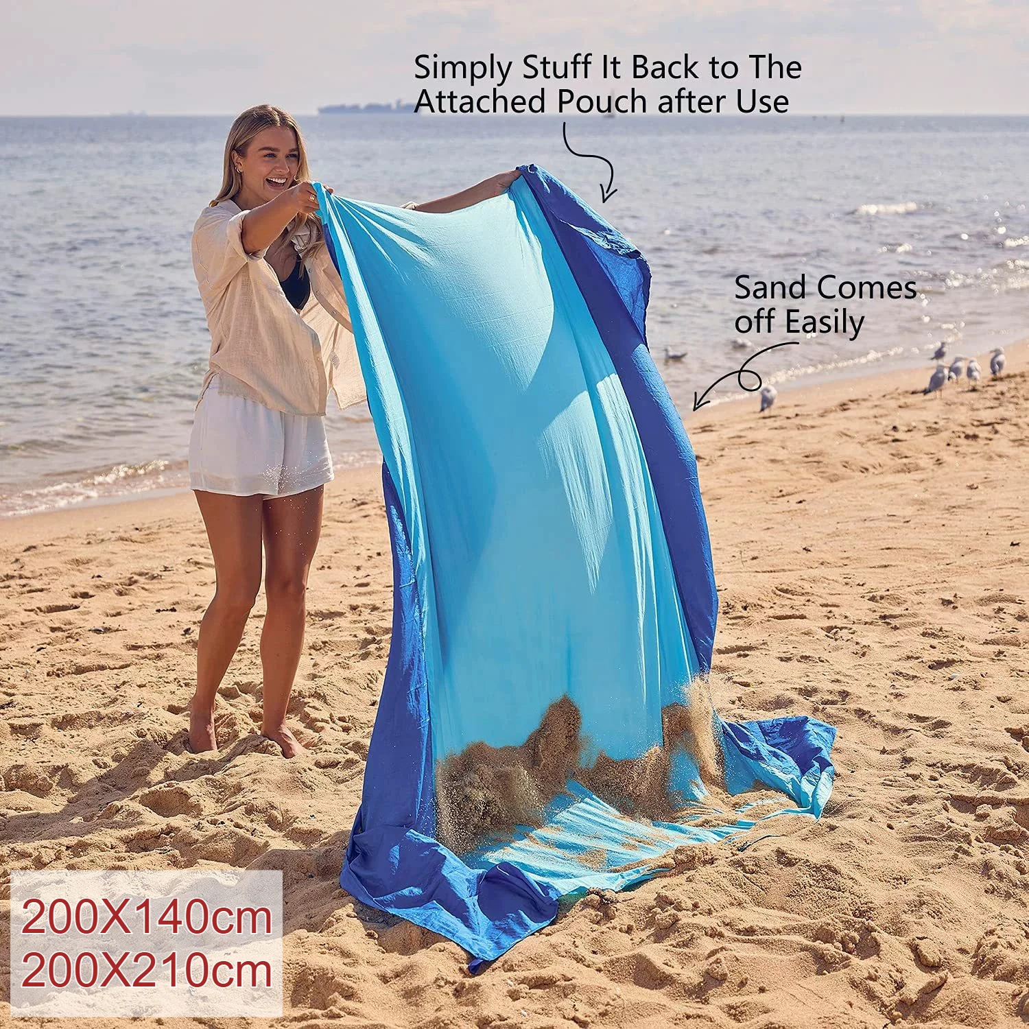 

2M New Folding Beach Mat Camping Waterproof Picnic Moisture-proof Floor Mat Multifunctional Outdoor Crawling Mat