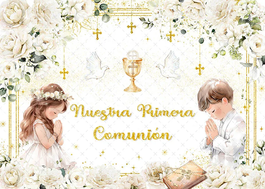 Mehofond التصوير خلفية الأولى بالتواصل المعمودية الصليب يبارك الله بيبي بوي فتاة حفلة عيد ميلاد ديكور خلفية استوديو الصور