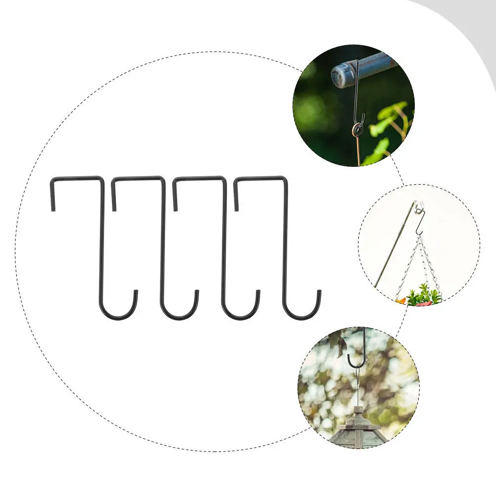 4 Pcs Multipurpose Hook Fixing Decor Outdoor Decorative Planter Hooks Multi-purpose Hanger Iron Craft Scene