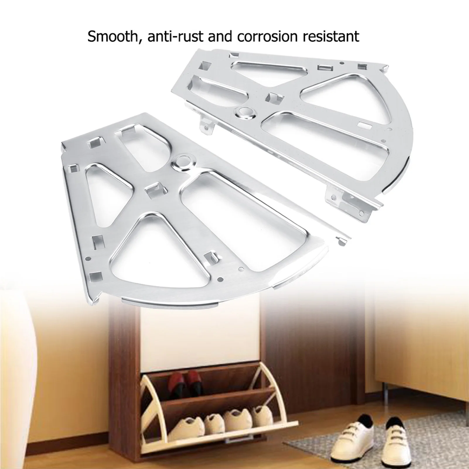 ZK40 2Pcs Stainless Steel Shoes Drawer Cabinet Hinges Turing Rack Replacement Fittings(2 Layers)