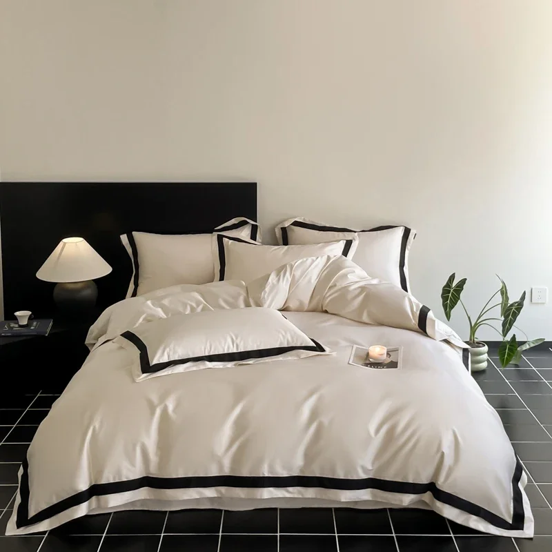 800TC Egyptian Cotton Luxury Solid Color Hotel Style Bedding Set Queen King Size Duvet Cover Flat/Fitted Bed Sheet Pillowcases
