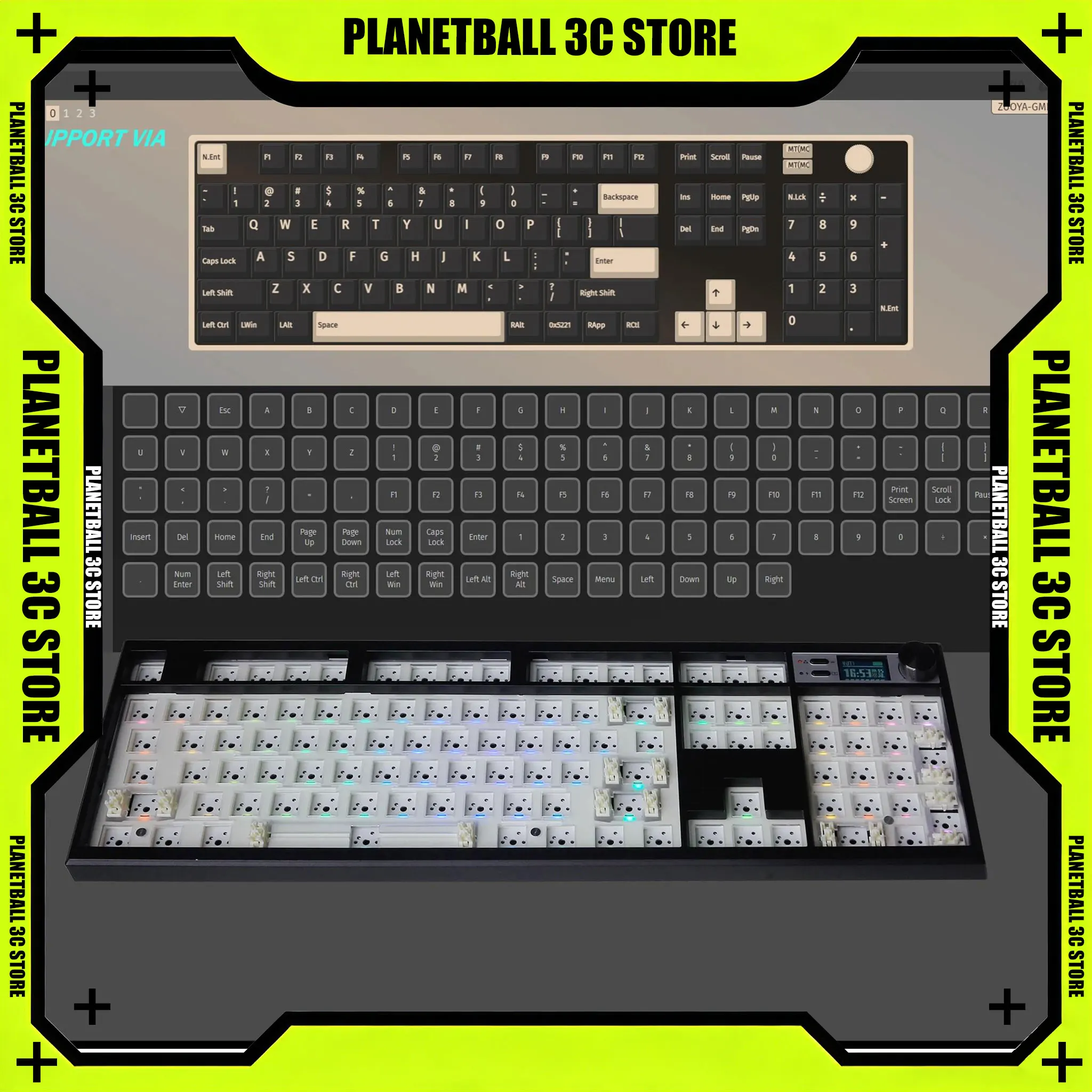 GMK104 Bluetooth Triple Mode Gasket Structure Slot VIA Customization Kit for Mahjong Sound Screen Mechanical Keyboard.