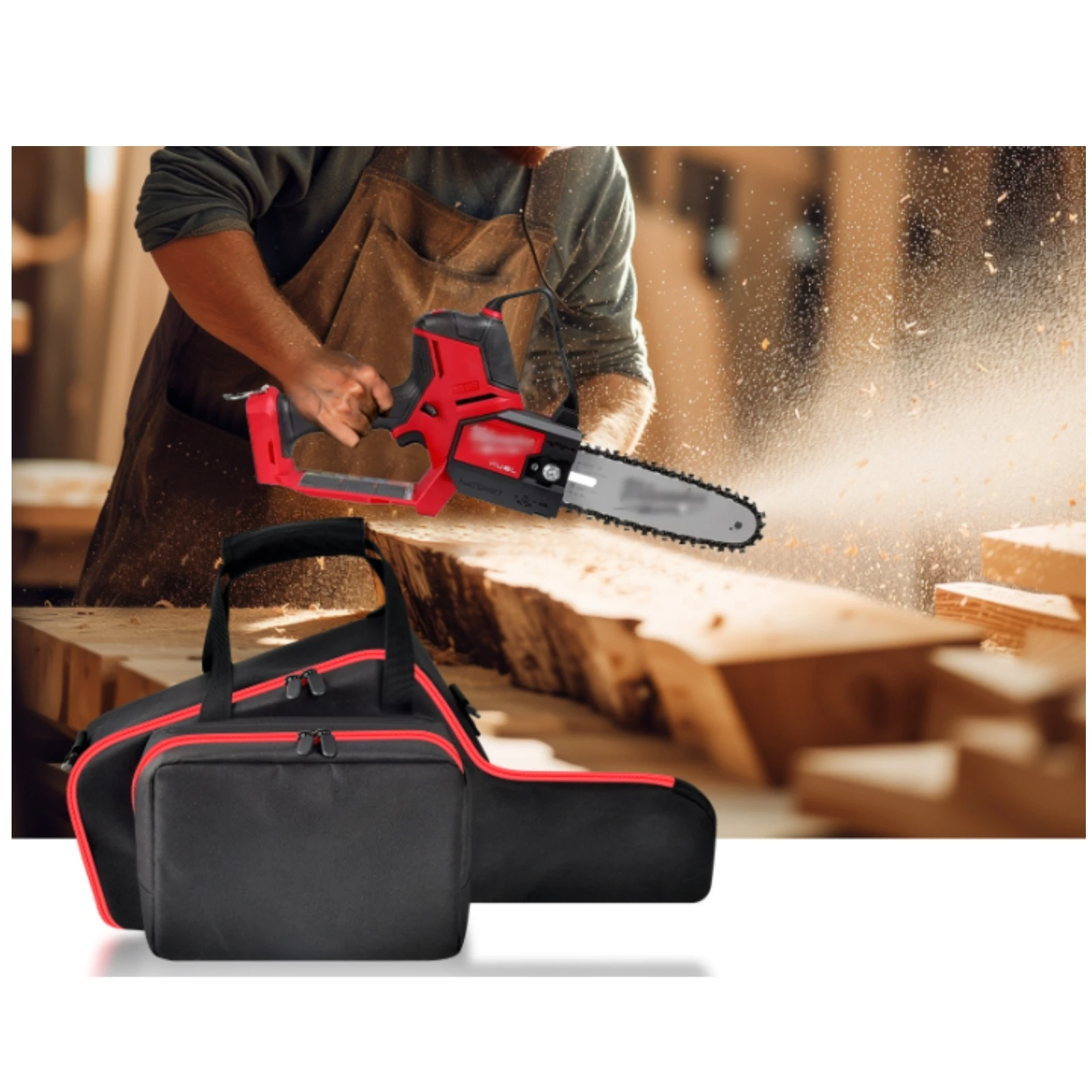 Chainsaw Storage Bag Polyester Chainsaw Carrying Bag with Shoulder Strap Portable Scratch-Resistant