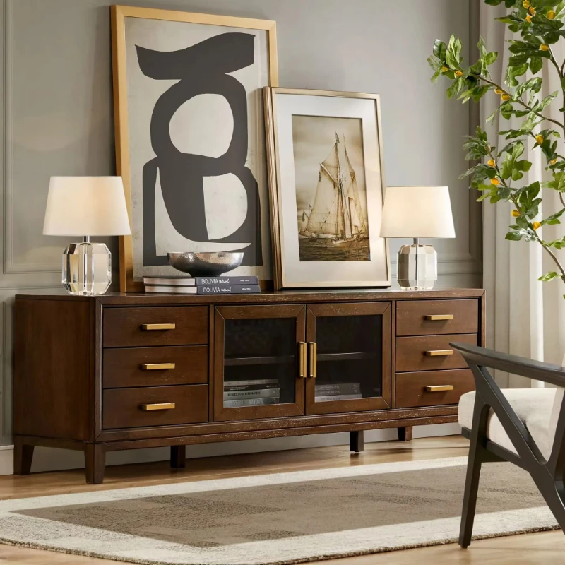 

furniture simple living room TV media cabinet storage rural