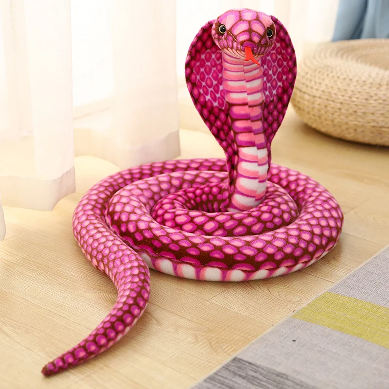 80/170/240cm Simulated Colorful Cobra Plush Toy Stuffed Animals Snakes Plushies Doll Funny Spoof Joke Soft Toys Home Decor image 3