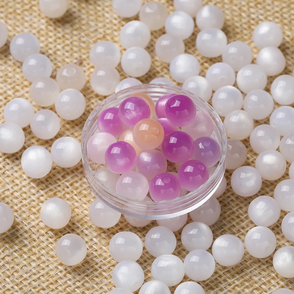 10pcs 8/10/12mm Resin Round Beads UV Changing Reactive Spacer Beads for DIY Necklace Bracelet Earring Jewelry Making Accessories