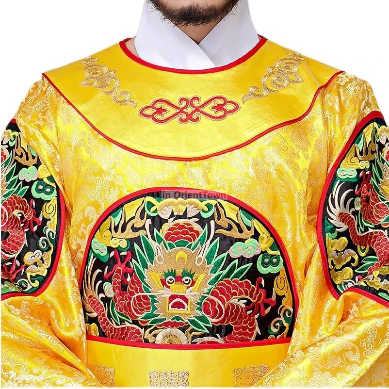 Drama Film TV Performance Kleid Hanfu männlich chinesische alte Kaiser Kostüm bestickt Gold Drachen Robe