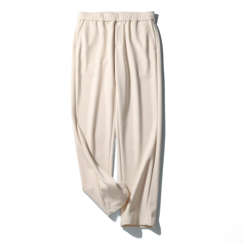 Italian luxury autumn and winter men's high-end wool acetic acid blended loose straight trousers