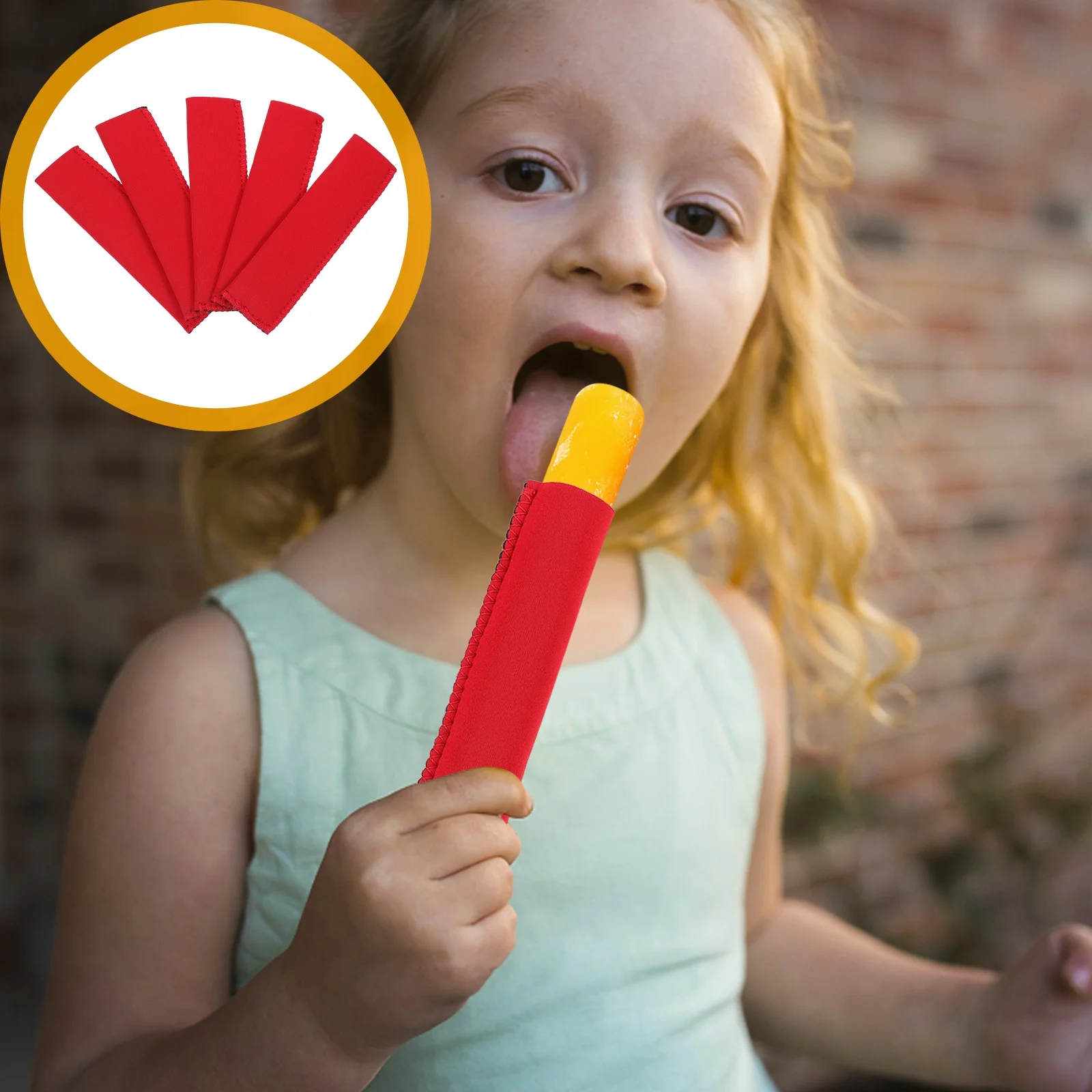 

5pcs Ice Lolly Bags Neoprene Solid Color Reusable Cold Insulation Sleeves For Kids Diy Party Beach Barbecue Holder Cover Set