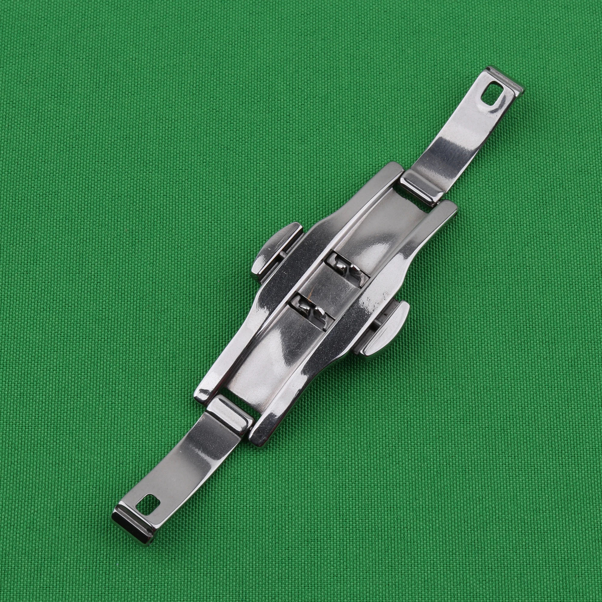 5mm 6mm Stainless Steel Watch Buckle For Longines Double Push Butterfly Watch Band Silver Buckle for Orient Button wholesale