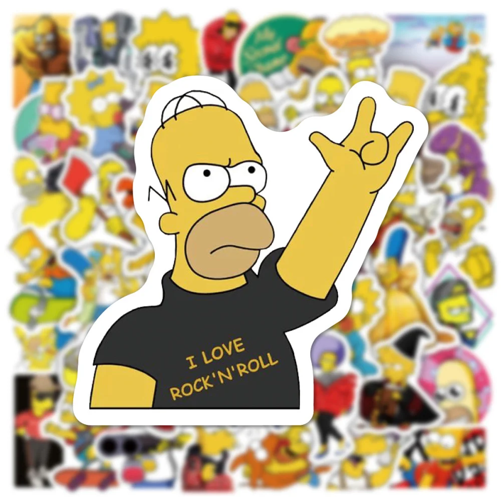 10/30/50PCS Disney The Simpsons Stickers Funny Cartoon Decals DIY Phone Motorcycle Laptop Luggage Bike Graffiti Kids Sticker Toy