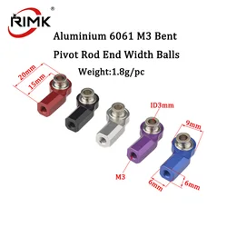 Good Quality Aluminium 6061 M3 Bent Pivot Rod End Width Balls Fit for 1:10 RC Car Crawler Axial SCX10 D90 Accessories