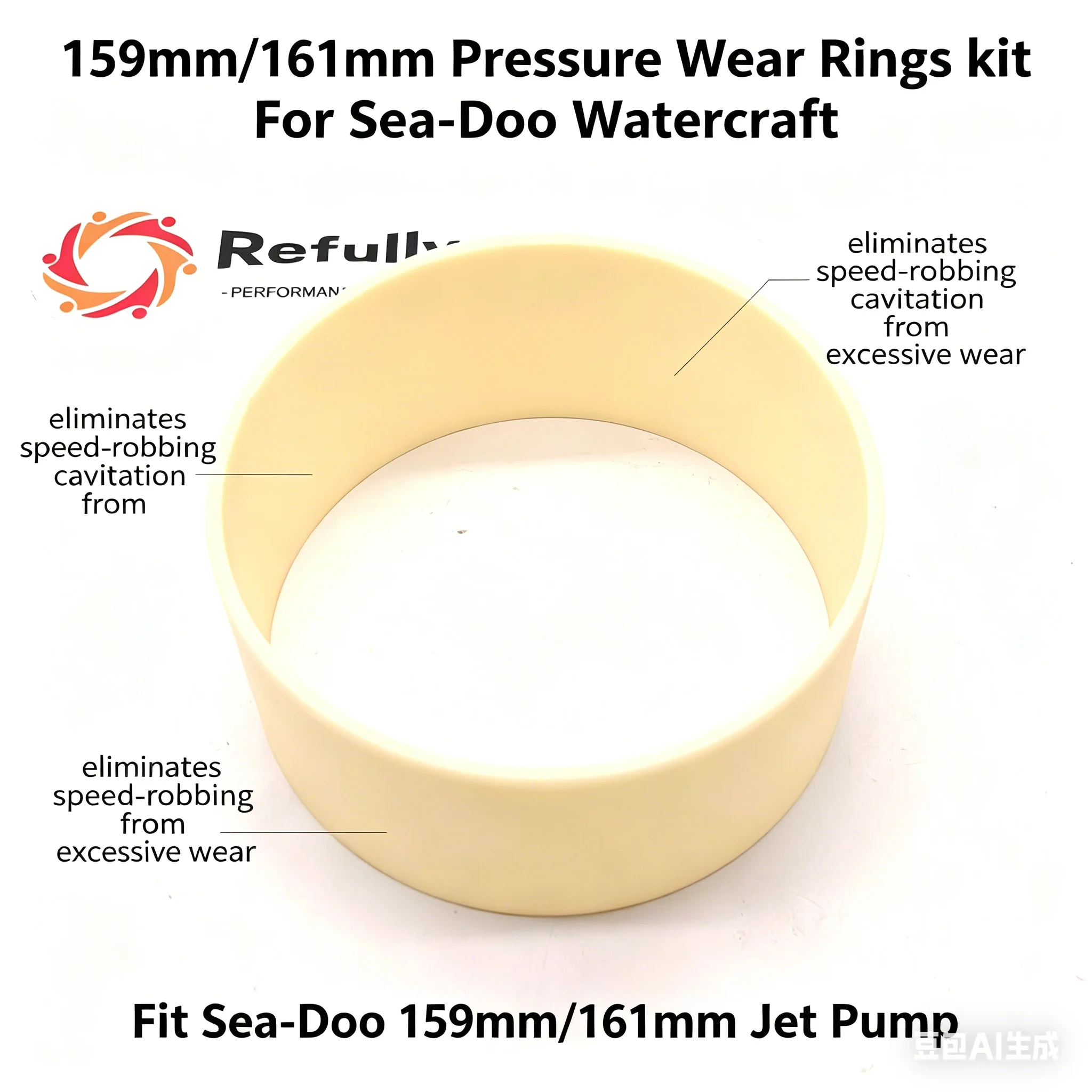 159mm/161mm Pressure Wear Rings kit For Sea-Doo Watercraft RXP/GTX /RXT/GTX/WAKE PRO 215/255/260/230/300/325